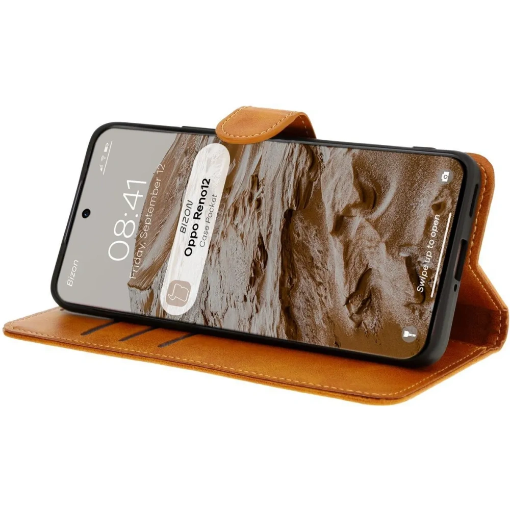 Hurtownia GSM - Etui z klapką Bizon Case Pocket do Oppo Reno 12 brązowe - BIZ7037 - {ean13} - Hurt