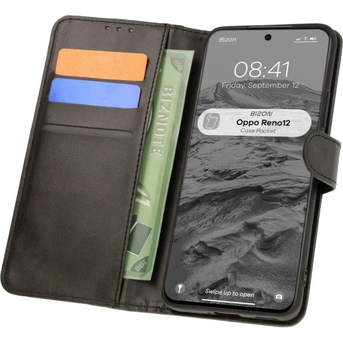 Etui z klapką Bizon Case Pocket do Oppo Reno 12 czarne