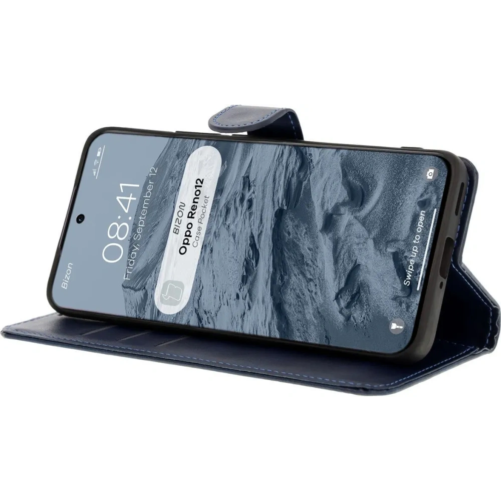 Hurtownia GSM - Etui z klapką Bizon Case Pocket do Oppo Reno 12 granatowe - BIZ7039 - {ean13} - Hurt