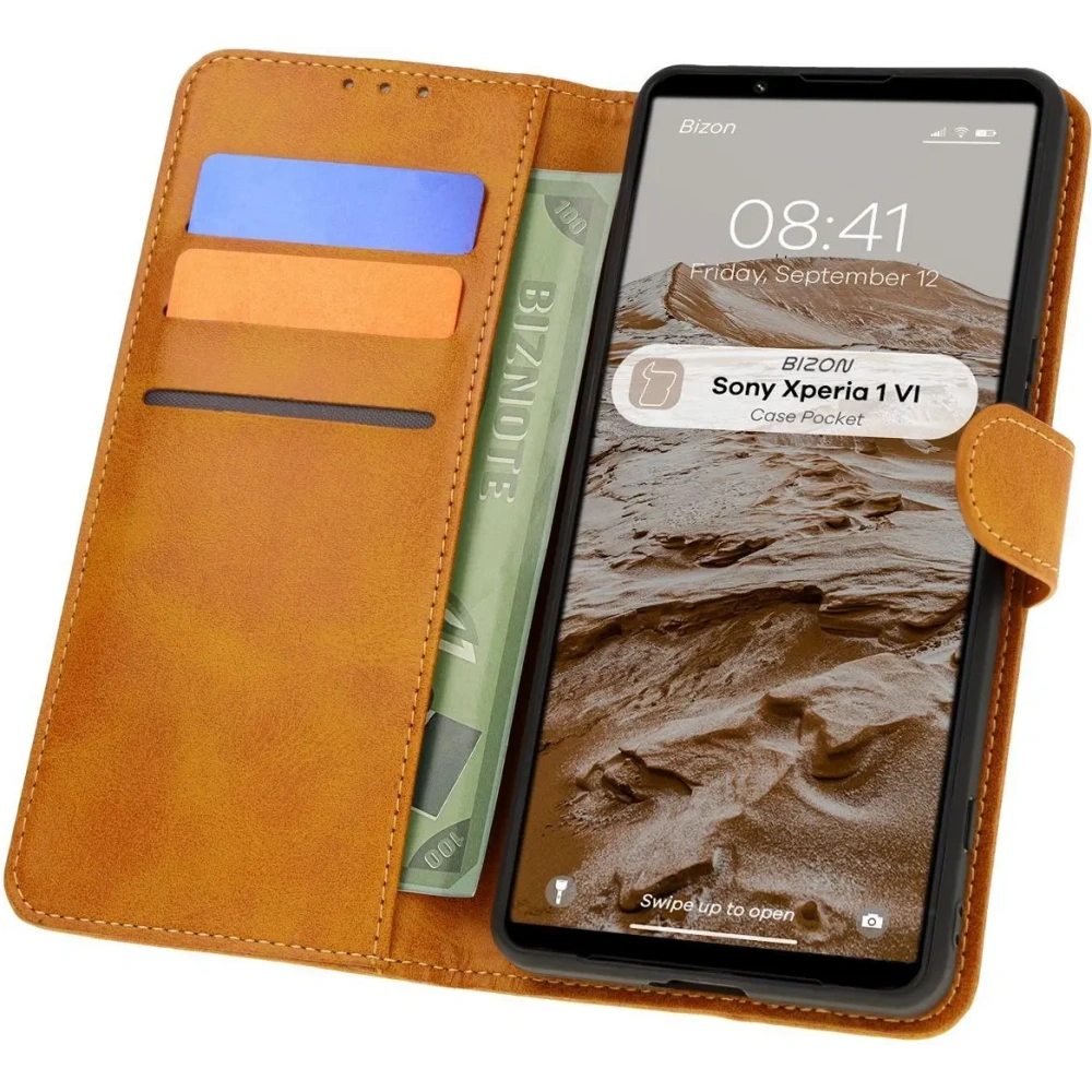 Hurtownia GSM - Bizon tok zseb Sony Xperia 1 VI barna - BIZ7040 - {ean13} - Hurt
