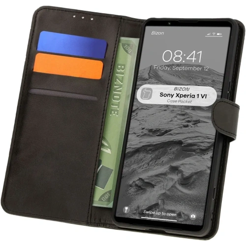 Etui z klapką Bizon Case Pocket do Sony Xperia 1 VI czarne