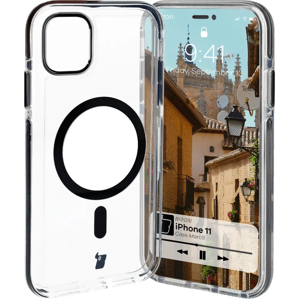 Wholesale Bizon Case Marco Apple iPhone 11 clear with black frame - BIZ7043 - {ean13} - Hurt