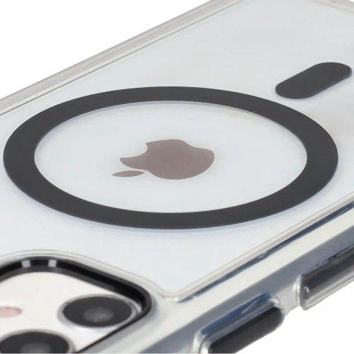 Etui z pierścieniem magnetycznym Bizon Case Marco do Apple iPhone 11 przezroczyste z czarną ramką