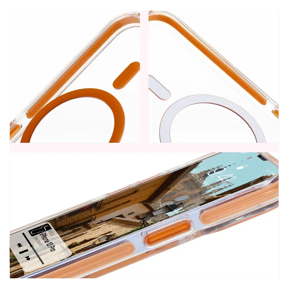 Wholesale Bizon Case Marco Apple iPhone 13 Pro clear with orange frame - BIZ7045 - {ean13} - Hurt