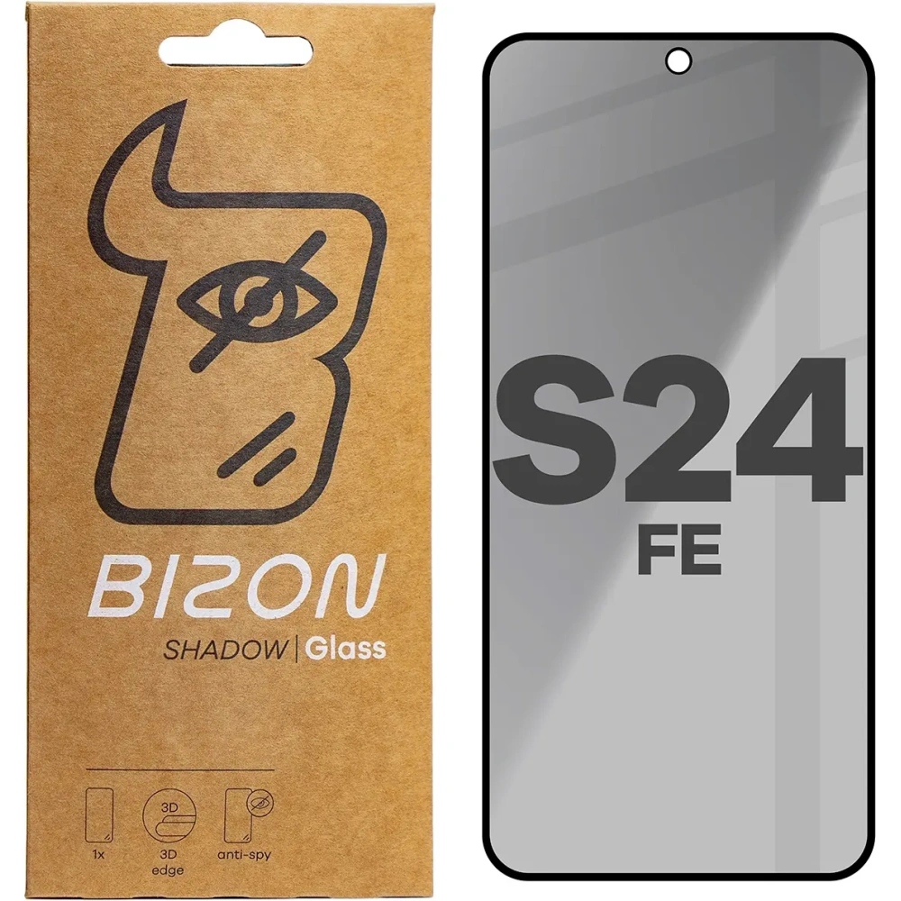 Hurtownia GSM - Bizon Glass Edge Shadow Samsung Galaxy S24 FE getönt mit einem schwarzen Rahmen - BIZ7046 - {ean13} - Hurt