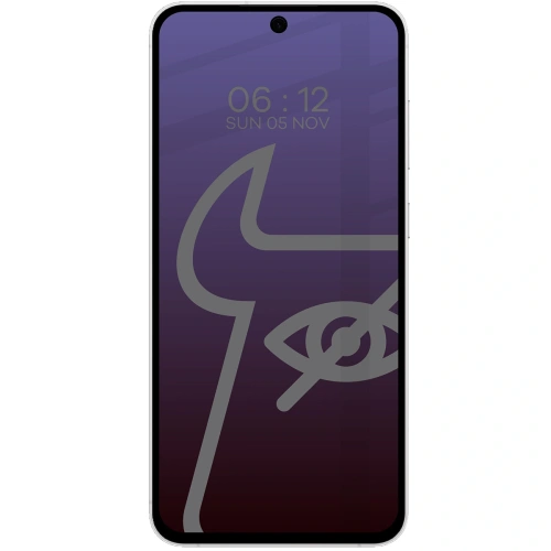 Prywatyzujące szkło hartowane Bizon Glass Edge Shadow do Samsung Galaxy S24 FE przyciemniane z czarną ramką