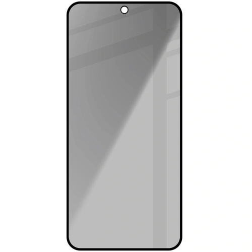 Prywatyzujące szkło hartowane Bizon Glass Edge Shadow do Samsung Galaxy S24 FE przyciemniane z czarną ramką