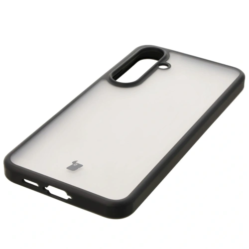 Etui Bizon Case Angelo do Samsung Galaxy S24 FE przydymione z czarną ramką