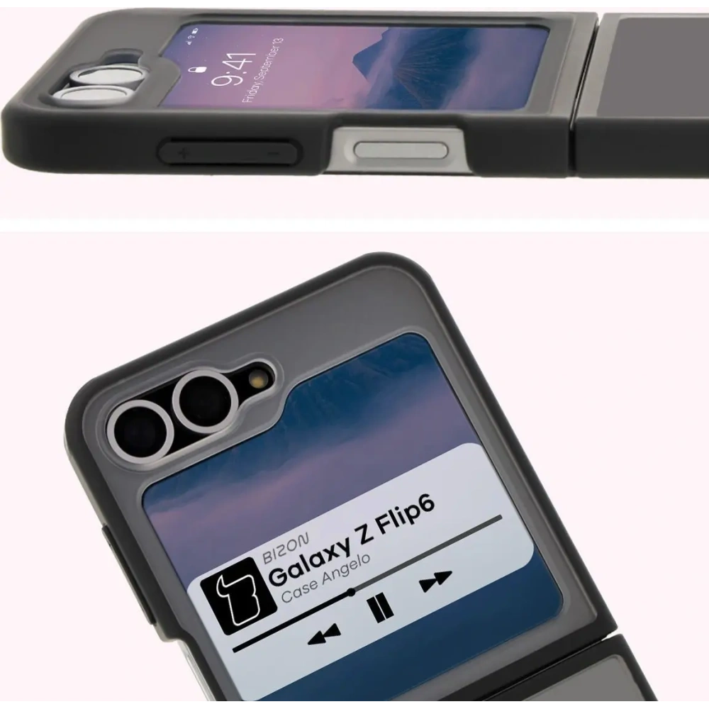 Hurtownia GSM - Bizon Case Angelo Samsung Galaxy Z Flip6 rauchig mit einem schwarzen Rahmen - BIZ7050 - {ean13} - Hurt