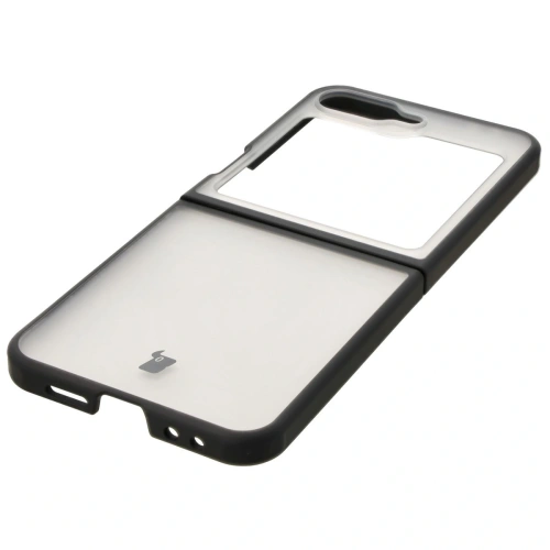 Etui Bizon Case Angelo do Samsung Galaxy Z Flip6 / 7 FE przydymione z czarną ramką