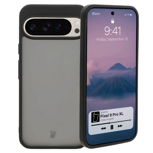 Etui Bizon Case Angelo do Google Pixel 9 Pro XL przydymione z czarną ramką