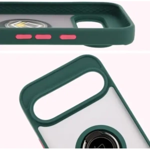 Hurtownia GSM - Bizon Case Hybrid Ring Google Pixel 9 / 9 Pro fumuriu cu un cadru verde închis - BIZ7053 - {ean13} - Hurt
