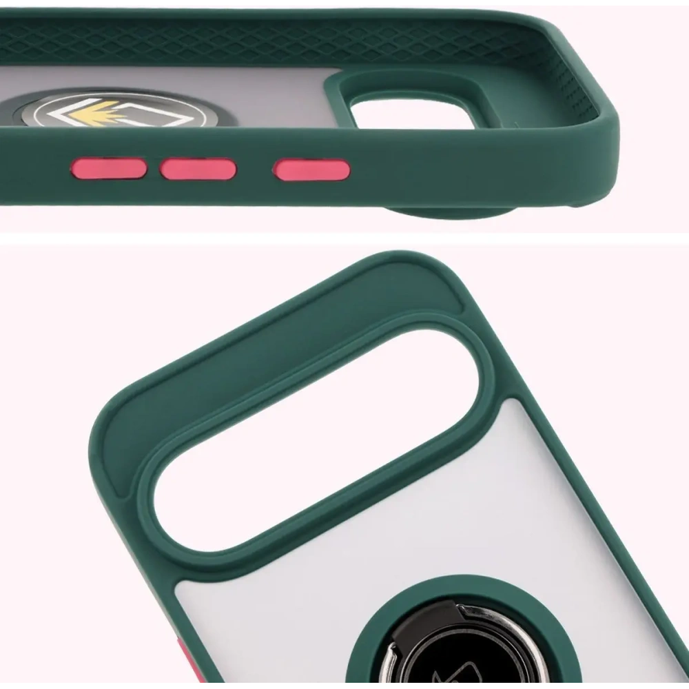 Wholesale Bizon Case Hybrid Ring Google Pixel 9 / 9 Pro smoky with a dark green frame - BIZ7053 - {ean13} - Hurt