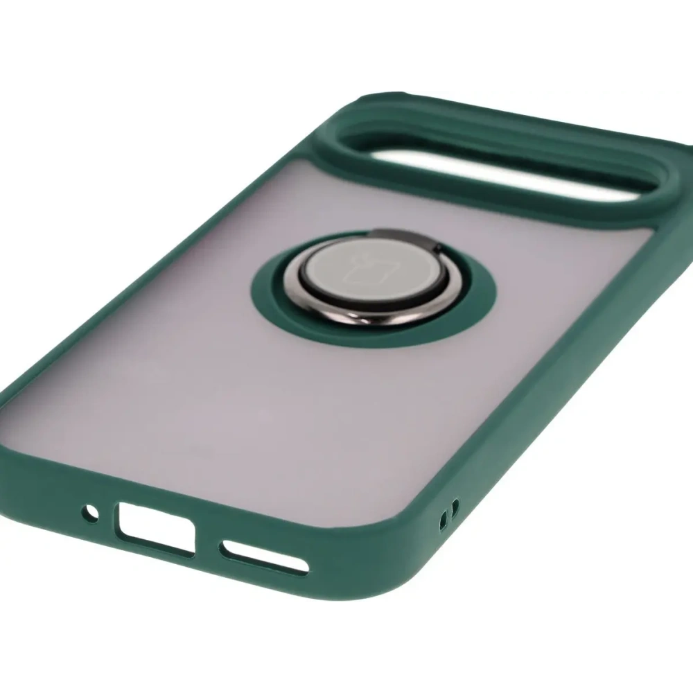 Wholesale Bizon Case Hybrid Ring Google Pixel 9 / 9 Pro smoky with a dark green frame - BIZ7053 - {ean13} - Hurt