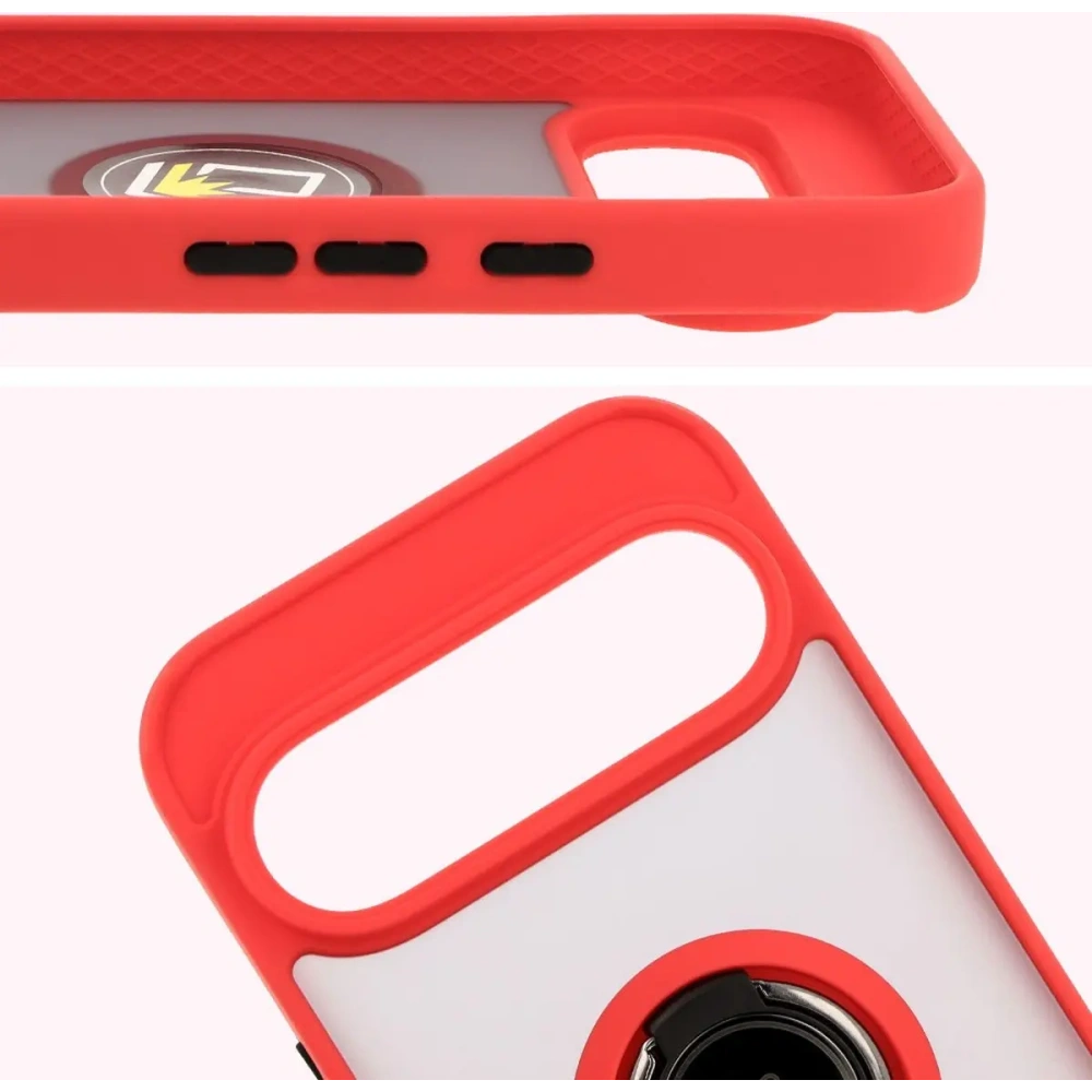 Hurtownia GSM - Bizon Case Hybrid Ring Google Pixel 9 / 9 Pro fumuriu cu un cadru roșu - BIZ7055 - {ean13} - Hurt