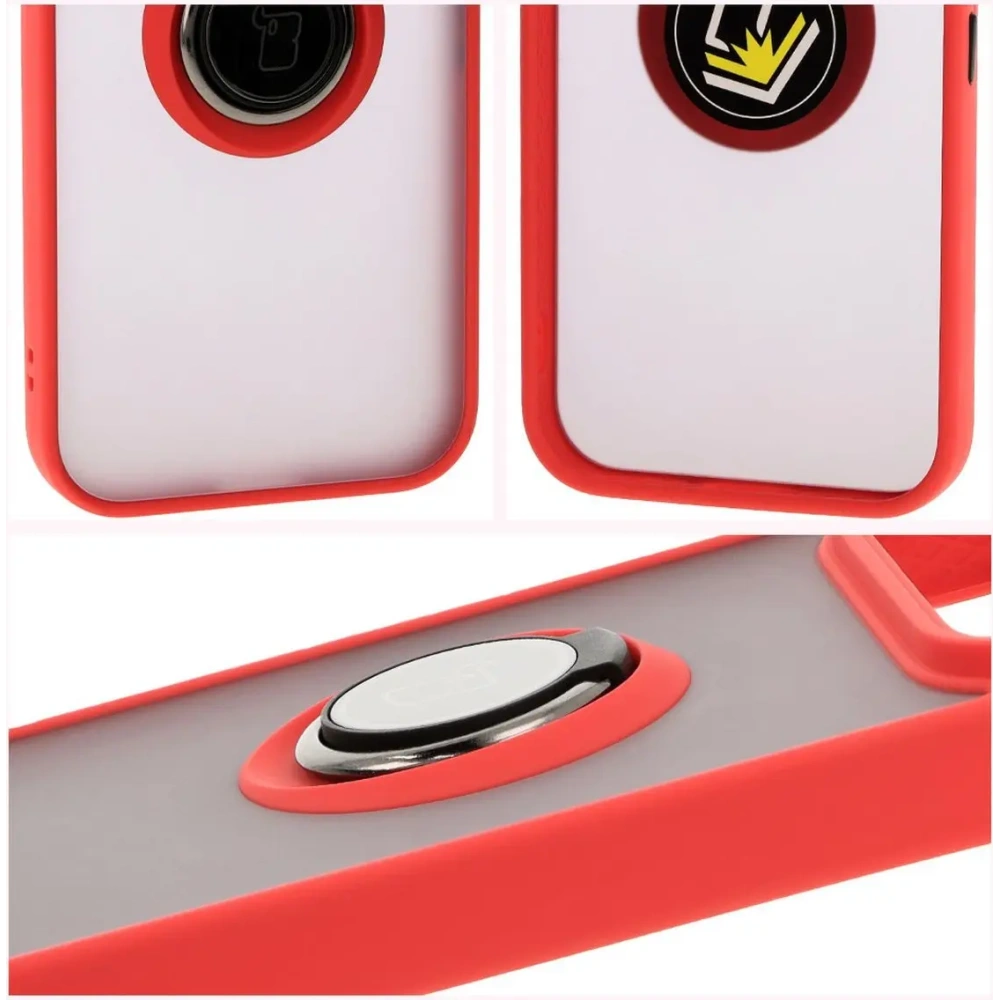 Hurtownia GSM - Bizon Case Hybrid Ring Google Pixel 9 / 9 Pro fumuriu cu un cadru roșu - BIZ7055 - {ean13} - Hurt