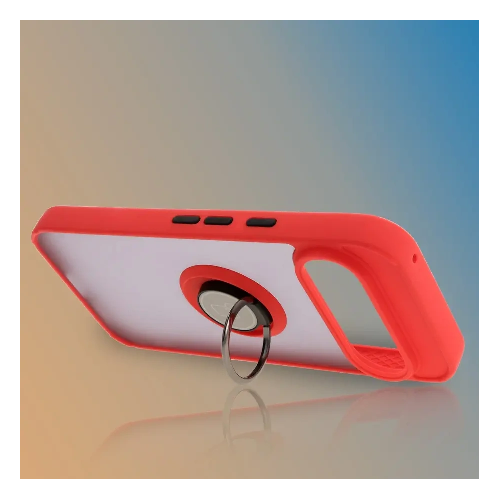 Wholesale Bizon Case Hybrid Ring Google Pixel 9 / 9 Pro smoky with a red frame - BIZ7055 - {ean13} - Hurt
