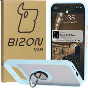 Hurtownia GSM - Bizon Case Hybrid Ring Google Pixel 9 / 9 Pro füstös, világoskék kerettel - BIZ7057 - {ean13} - Hurt