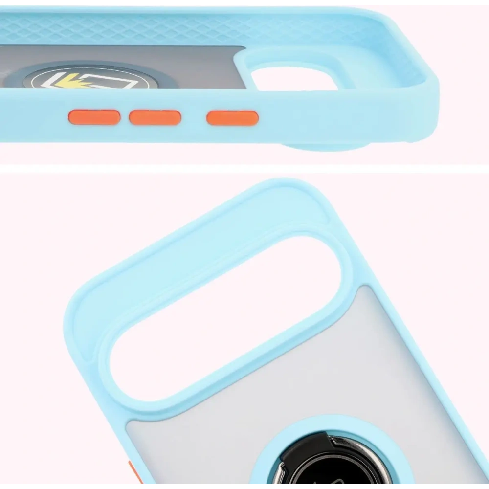 Hurtownia GSM - Bizon Case Hybrid Ring Google Pixel 9 / 9 Pro fumuriu cu un cadru albastru deschis - BIZ7057 - {ean13} - Hurt