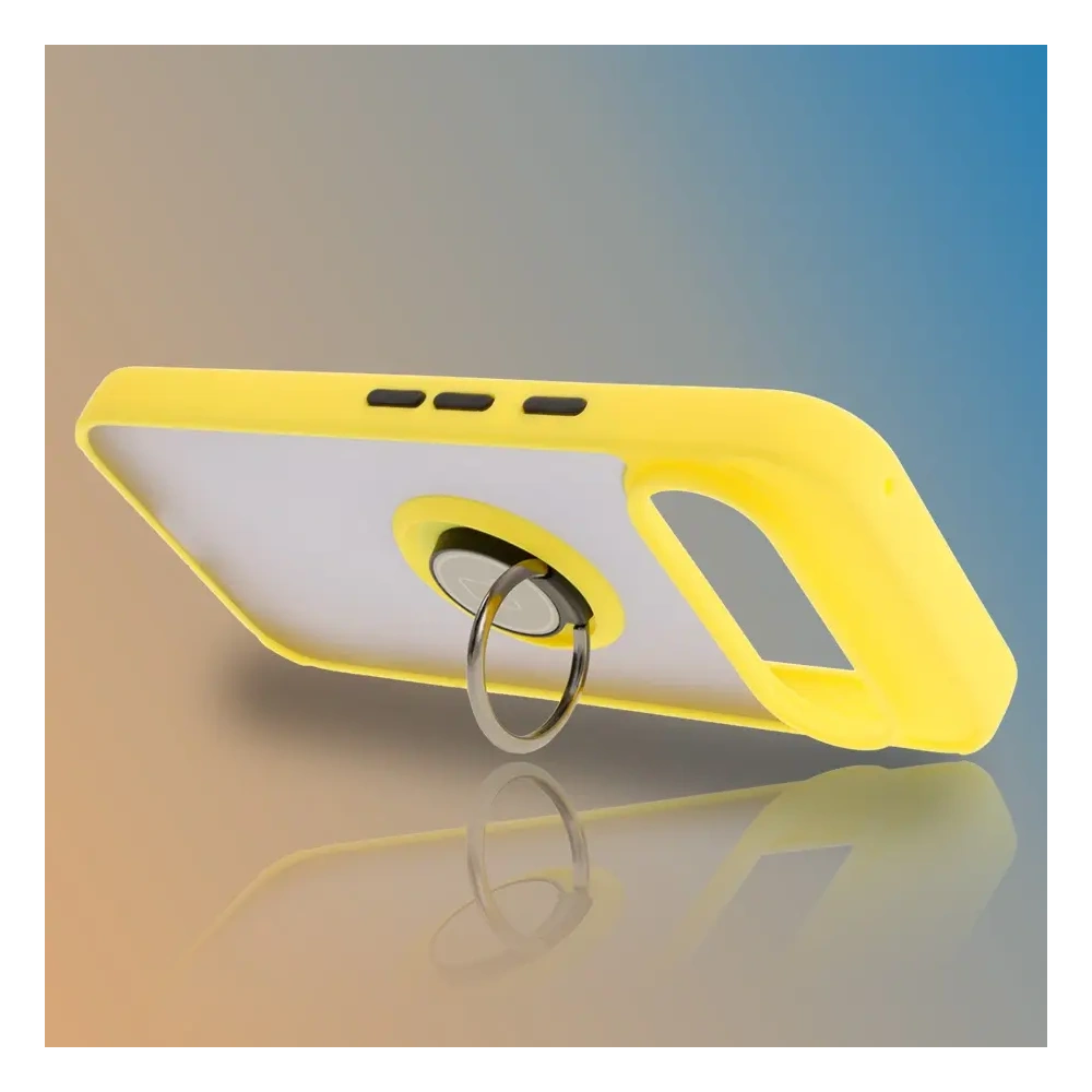 Hurtownia GSM - Etui s úchopem na prst Bizon Case Hybrid Ring pro Google Pixel 9 / 9 Pro kouřové s žlutým rámem - BIZ7058 - {ean13} - Hurt
