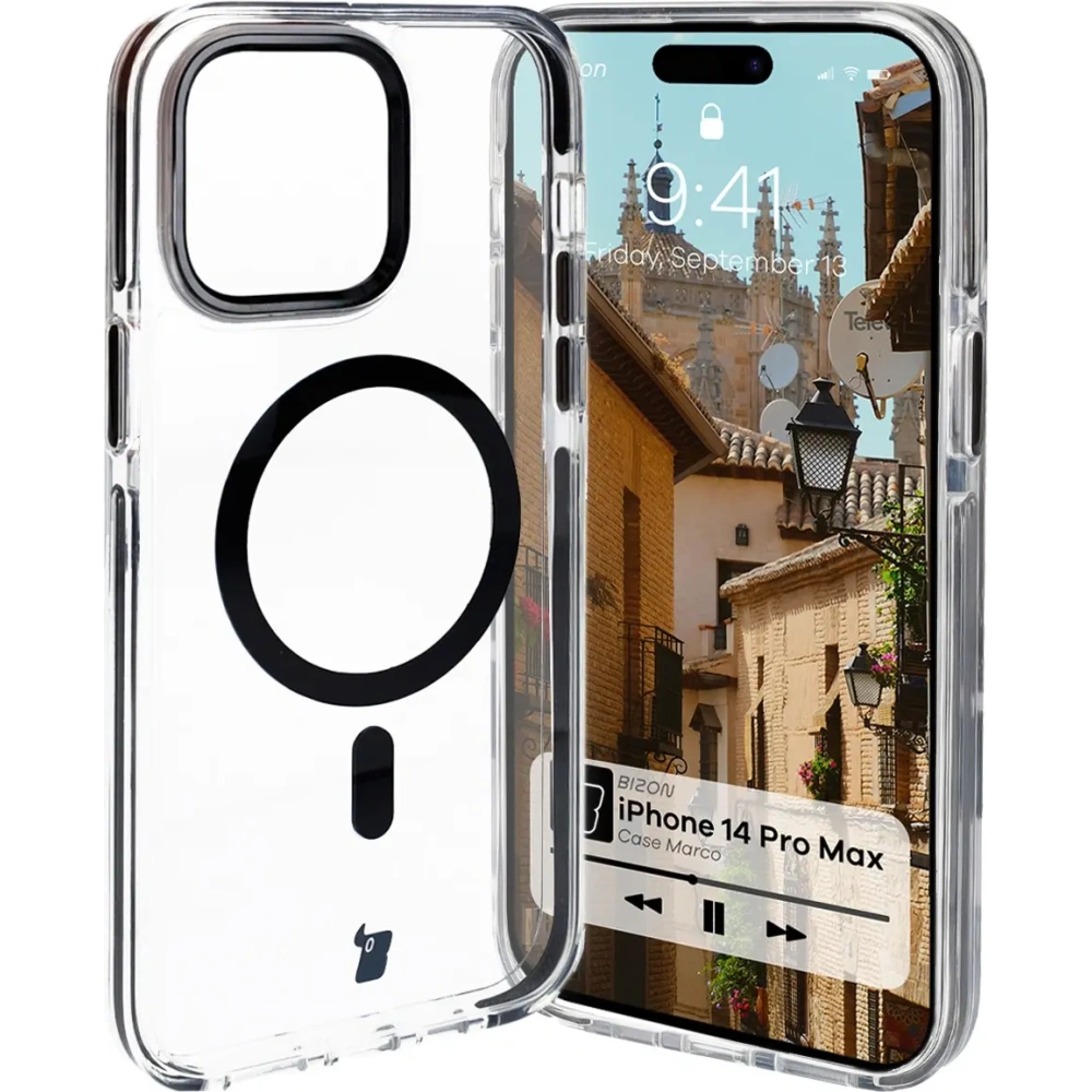 Hurtownia GSM - Bizon Case Marco Apple iPhone 14 Pro Max klar mit schwarzem Rahmen - BIZ7073 - {ean13} - Hurt