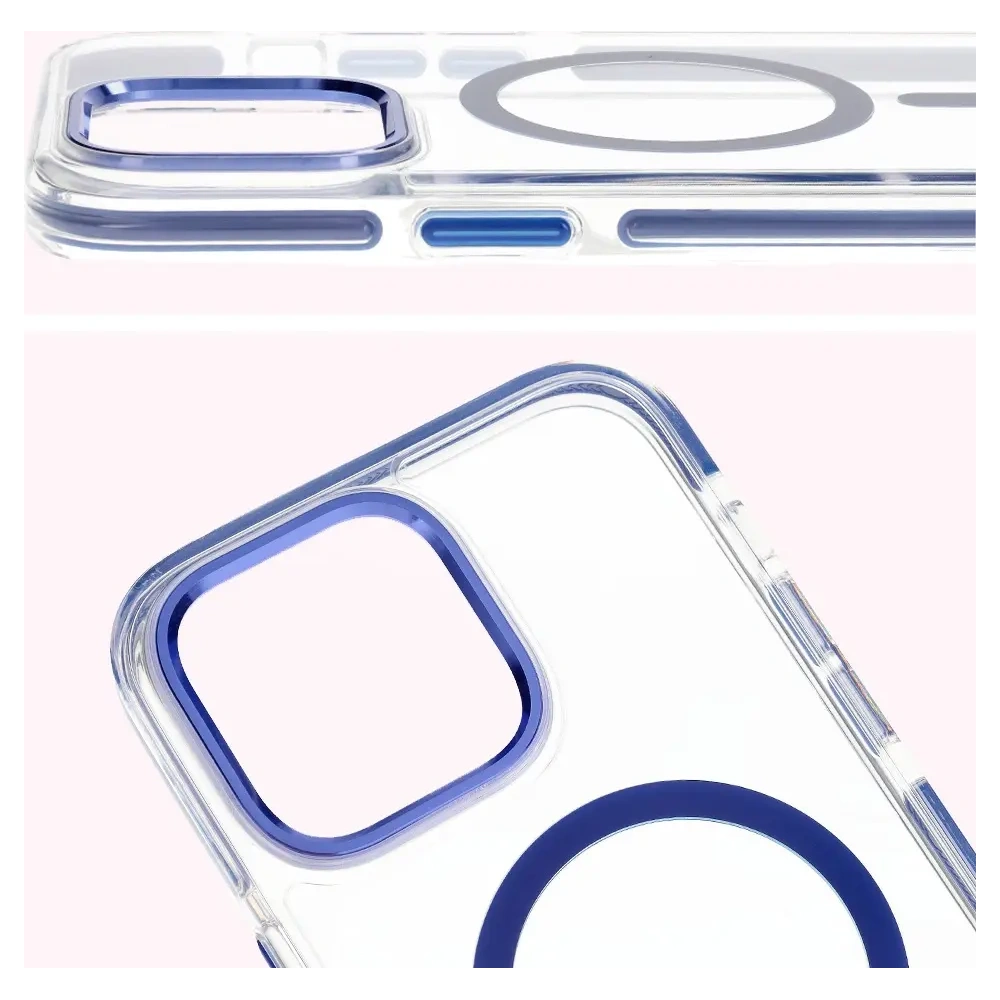 Hurtownia GSM - Bizon Case Marco Apple iPhone 14 Pro Max klar mit blauem Rahmen - BIZ7074 - {ean13} - Hurt