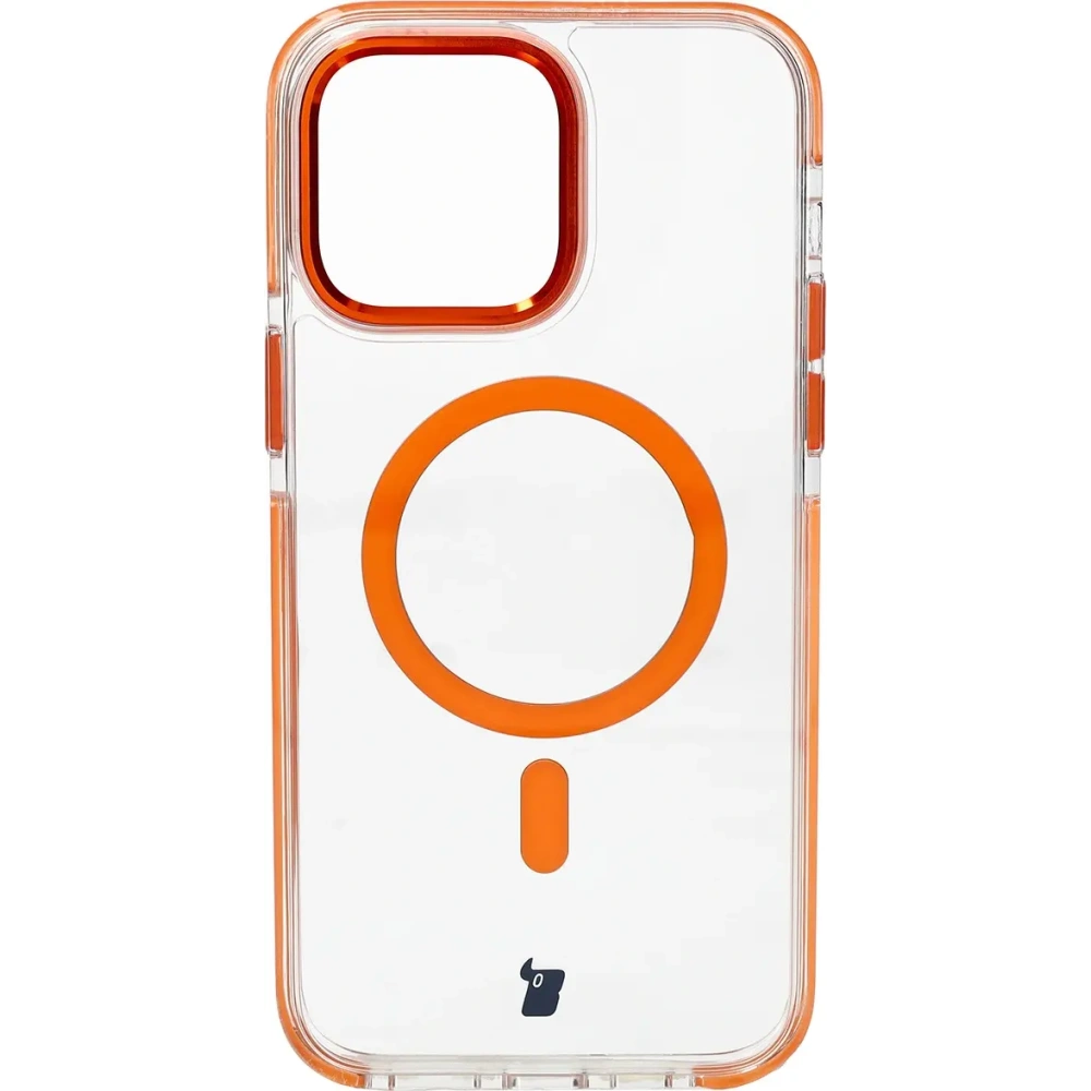 Hurtownia GSM - Etui z pierścieniem magnetickým Bizon Case Marco do Apple iPhone 14 Pro Max průhledné s oranžovým rámem - BIZ7075 - {ean13} - Hurt