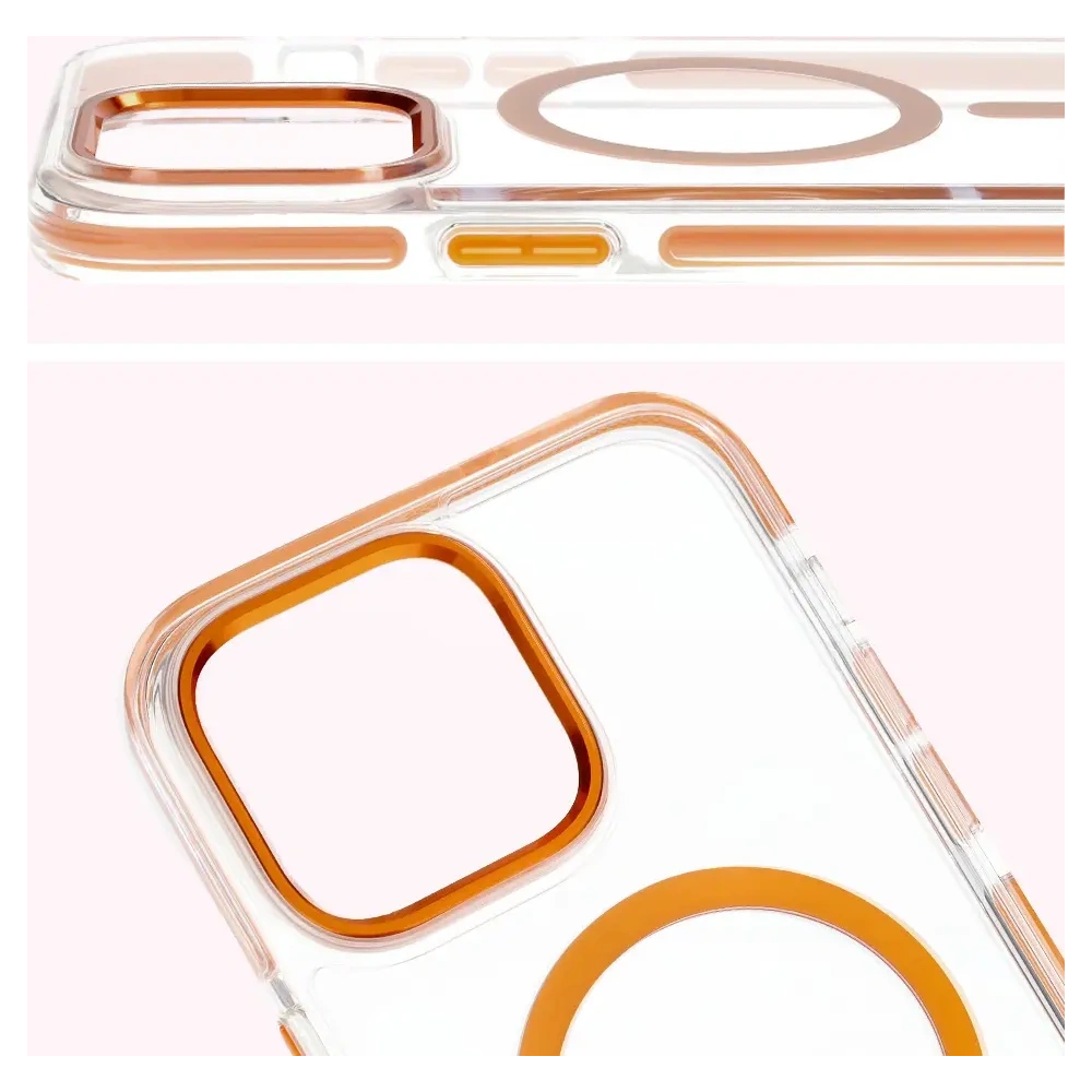 Hurtownia GSM - Etui z pierścieniem magnetycznym Bizon Case Marco do Apple iPhone 14 Pro Max przezroczyste z pomarańczową ramką - BIZ7075 - {ean13} - Hurt
