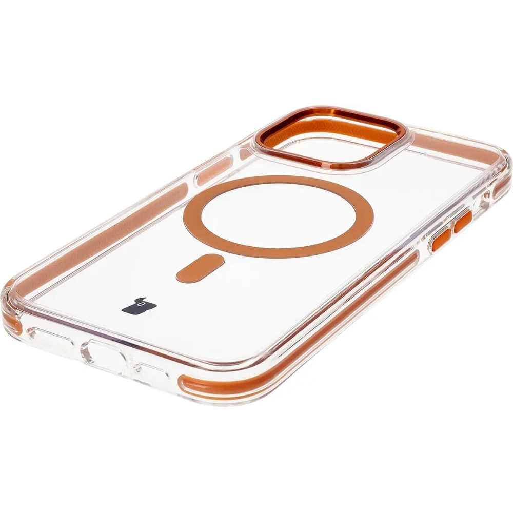 Hurtownia GSM - Etui z pierścieniem magnetycznym Bizon Case Marco do Apple iPhone 14 Pro Max przezroczyste z pomarańczową ramką - BIZ7075 - {ean13} - Hurt