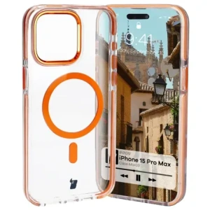Hurtownia GSM - Bizon Case Marco Apple iPhone 15 Pro Max klar mit orangefarbenem Rahmen - BIZ7076 - {ean13} - Hurt