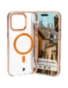 Bizon Case Marco Apple iPhone 15 Pro Max klar mit orangefarbenem Rahmen