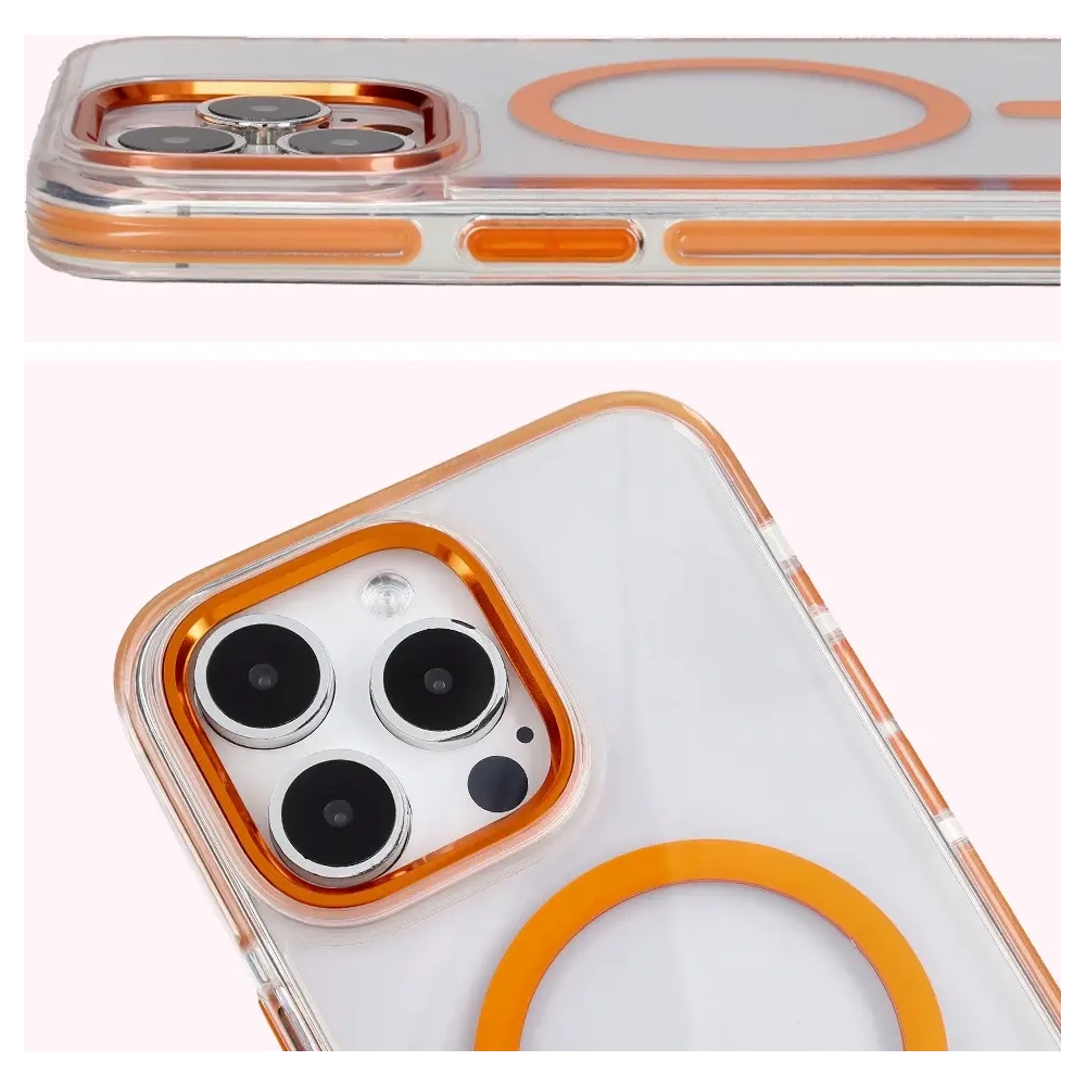 Hurtownia GSM - Bizon Case Marco Apple iPhone 15 Pro Max klar mit orangefarbenem Rahmen - BIZ7076 - {ean13} - Hurt