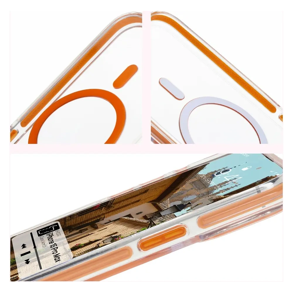 Hurtownia GSM - Bizon Case Marco Apple iPhone 15 Pro Max átlátszó narancssárga kerettel - BIZ7076 - {ean13} - Hurt