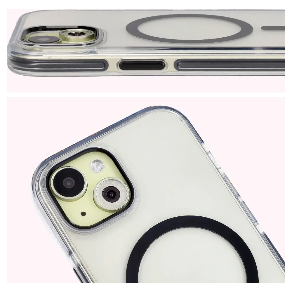 Wholesale Bizon Case Marco Apple iPhone 15 clear with black frame - BIZ7078 - {ean13} - Hurt