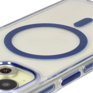Hurtownia GSM - Etui s magnetickým kroužkem Bizon Case Marco pro Apple iPhone 15 průhledné s modrým rámem - BIZ7079 - {ean13} - Hurt