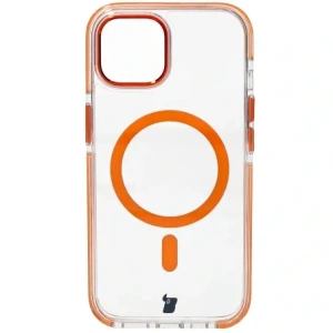 Hurtownia GSM - Etui z pierścieniem magnetickým Bizon Case Marco do Apple iPhone 15 průhledné s oranžovým rámem - BIZ7080 - {ean13} - Hurt