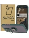 Bizon Case Hybrid Ring Apple iPhone 16 Pro Max rauchig mit einem dunkelgrünen Rahmen