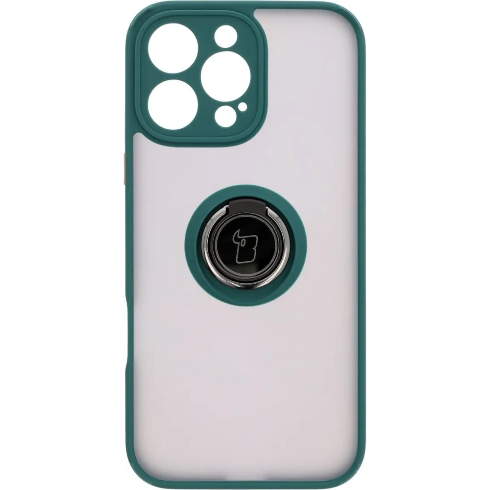 Hurtownia GSM - Bizon Case Hybrid Ring Apple iPhone 16 Pro Max rauchig mit einem dunkelgrünen Rahmen - BIZ7081 - {ean13} - Hurt