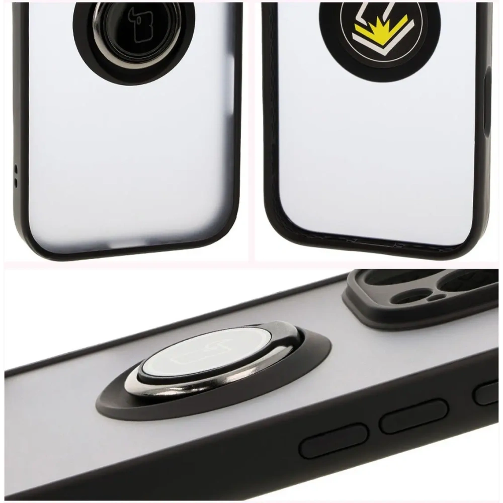 Hurtownia GSM - Bizon Case Hybrid Ring Apple iPhone 16 Pro Max rauchig mit einem schwarzen Rahmen - BIZ7082 - {ean13} - Hurt