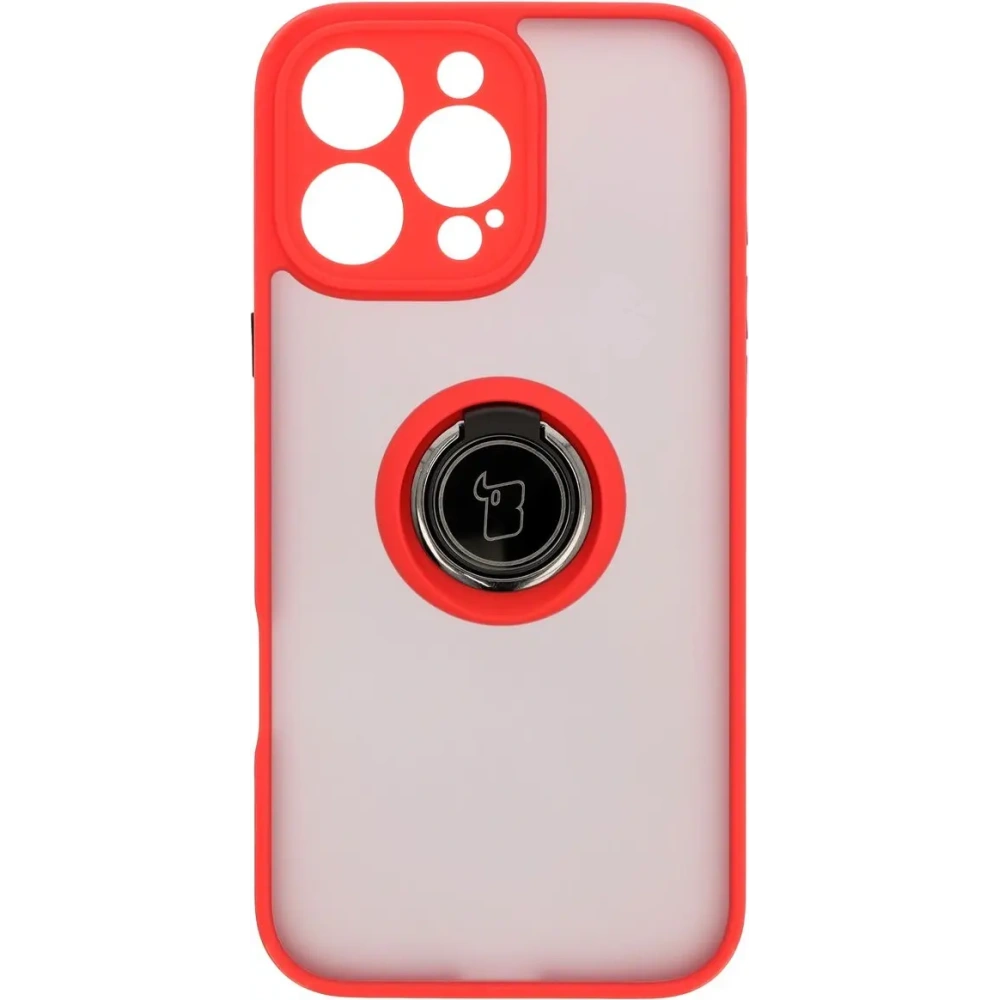 Hurtownia GSM - Bizon Case Hybrid Ring Apple iPhone 16 Pro Max rauchig mit einem roten Rahmen - BIZ7083 - {ean13} - Hurt