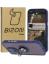 Bizon Case Hybrid Ring Apple iPhone 16 Pro Max rauchig mit einem marineblauen Rahmen