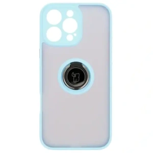 Wholesale Bizon Case Hybrid Ring Apple iPhone 16 Pro Max smoky with a light blue frame - BIZ7085 - {ean13} - Hurt