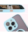 Hurtownia GSM - Bizon Case Hybrid Ring Apple iPhone 16 Pro Max rauchig mit einem hellblauen Rahmen - BIZ7085 - {ean13} - Hurt