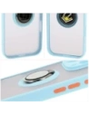 Wholesale Bizon Case Hybrid Ring Apple iPhone 16 Pro Max smoky with a light blue frame - BIZ7085 - {ean13} - Hurt