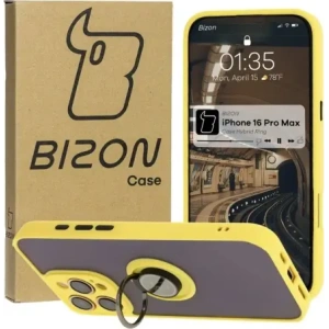 Hurtownia GSM - Bizon Case Hybrid Ring Apple iPhone 16 Pro Max fumuriu cu un cadru galben - BIZ7086 - {ean13} - Hurt