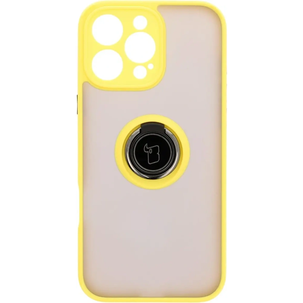 Hurtownia GSM - Bizon Case Hybrid Ring Apple iPhone 16 Pro Max rauchig mit einem gelben Rahmen - BIZ7086 - {ean13} - Hurt
