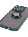 Hurtownia GSM - Etui z uchwytem na palec Bizon Case Hybrid Ring do Apple iPhone 16 Pro przydymione z ciemnozieloną ramką - BIZ7087 - {ean13} - Hurt