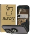 Etui z uchwytem na palec Bizon Case Hybrid Ring do Apple iPhone 16 Pro przydymione z czarną ramką