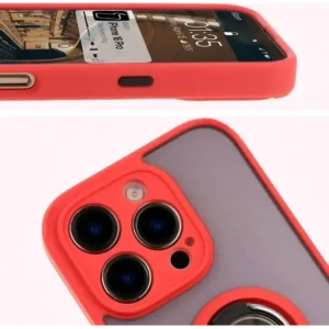 Hurtownia GSM - Bizon Case Hybrid Ring Apple iPhone 16 Pro fumuriu cu un cadru roșu - BIZ7089 - {ean13} - Hurt
