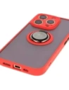 Hurtownia GSM - Etui z uchwytem na palec Bizon Case Hybrid Ring do Apple iPhone 16 Pro przydymione z czerwoną ramką - BIZ7089 - {ean13} - Hurt